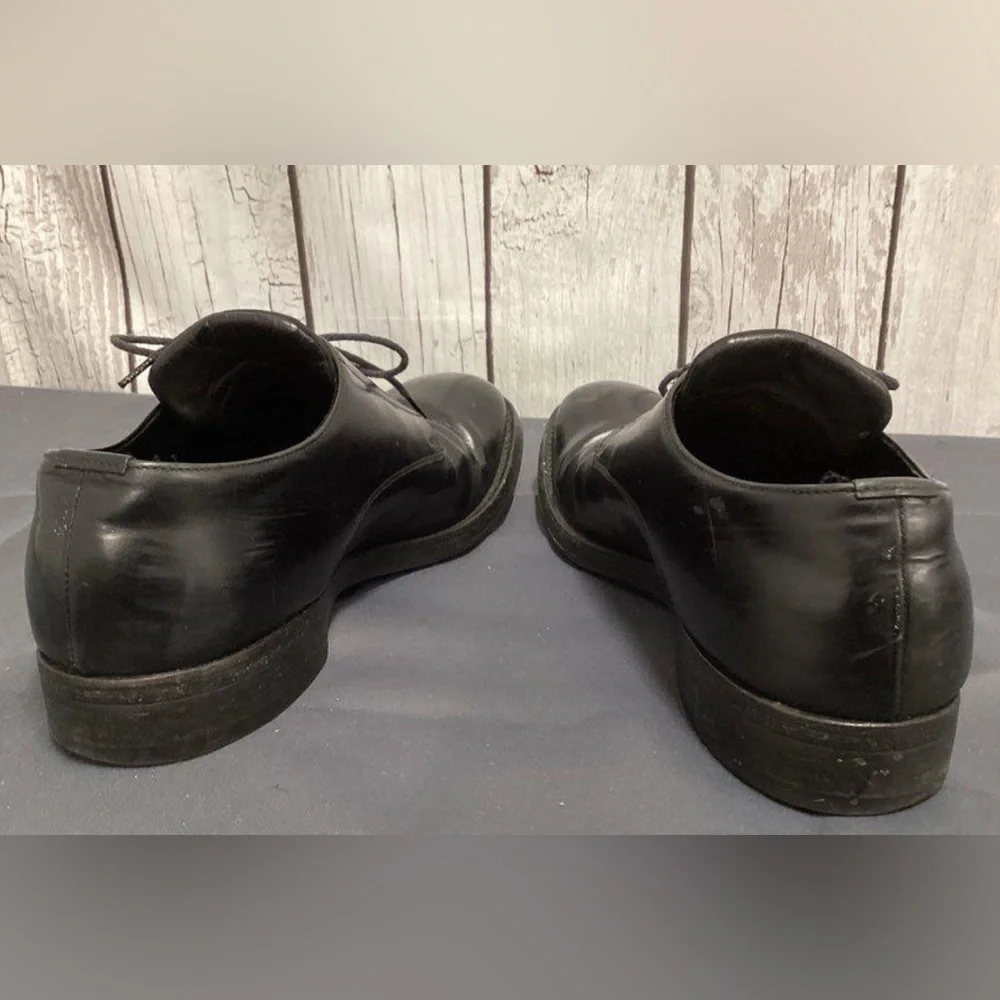 🛑 1 hour sale. Prada, Men’s Black Leather Lace Up Oxfords, Authentic 2776 Size 9 - Picture 5 of 13